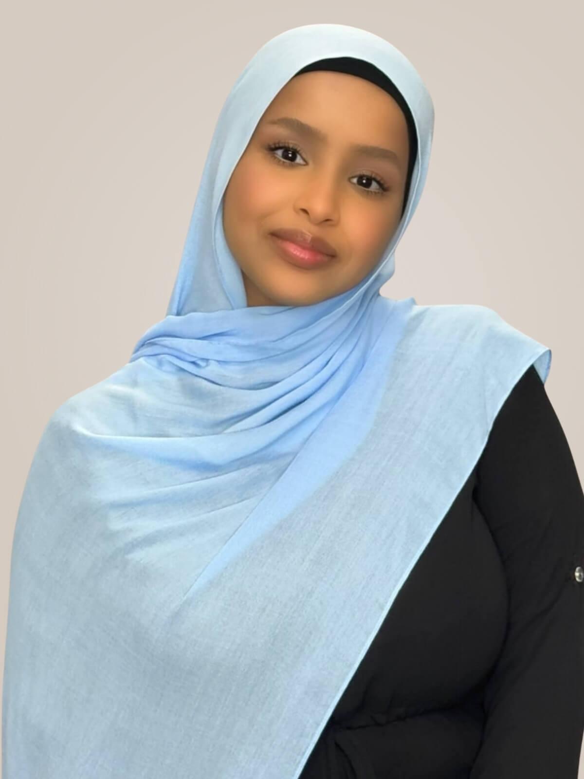Cotton Modal Hijab-Cinderella Blue