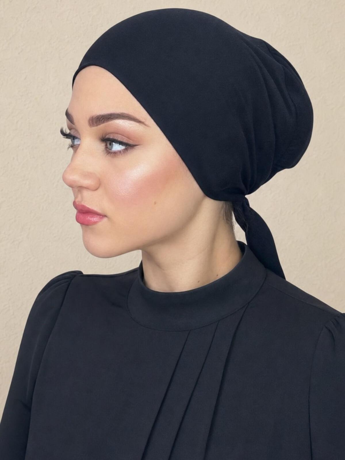 Tie Back UnderScarf-Black