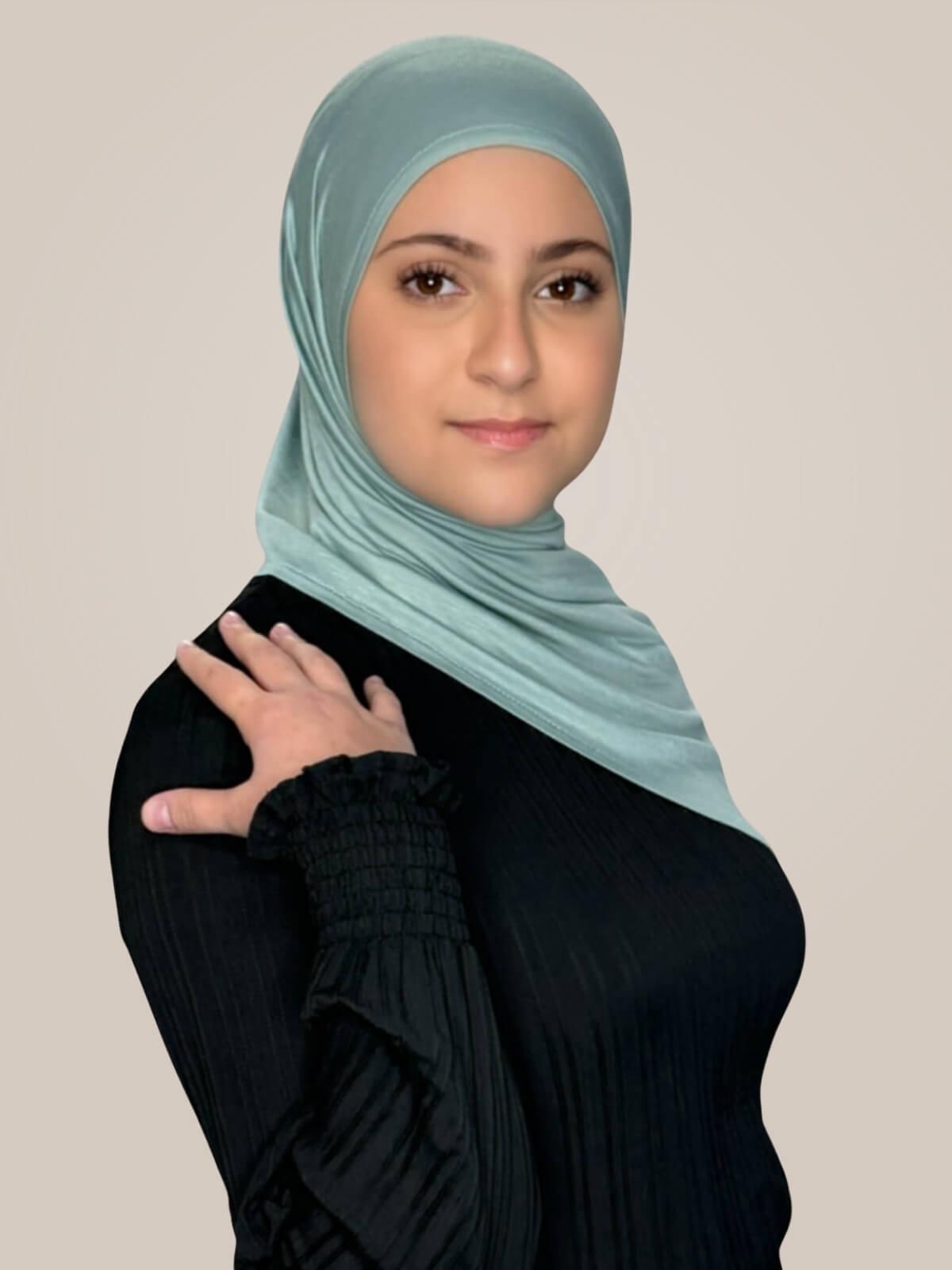 Modish Girl Pre-Sewn Jersey hijab-Pale Cyan