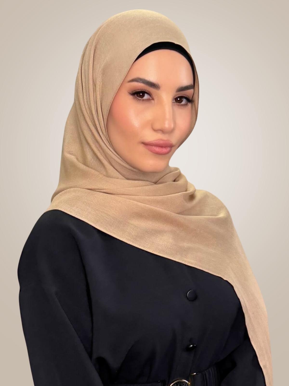 Cotton Modal Hijab-Tan
