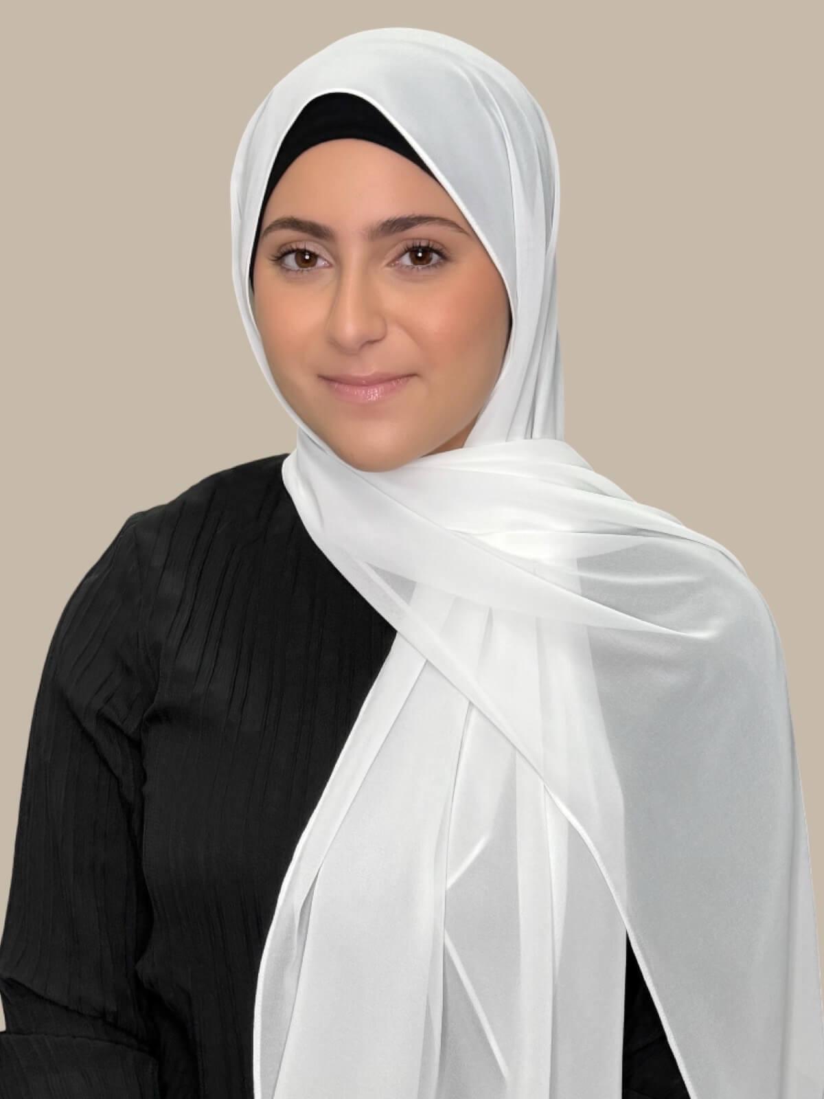 Modish Girl Luxury Chiffon-Pearl White