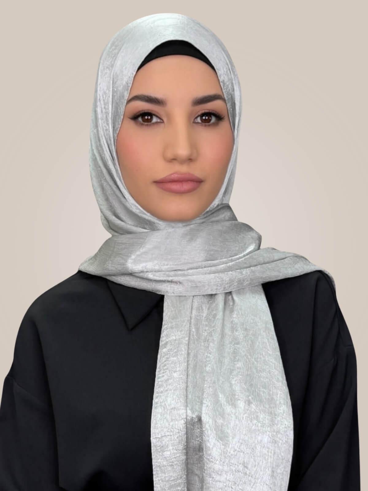 Classic Satin Hijab-Silver