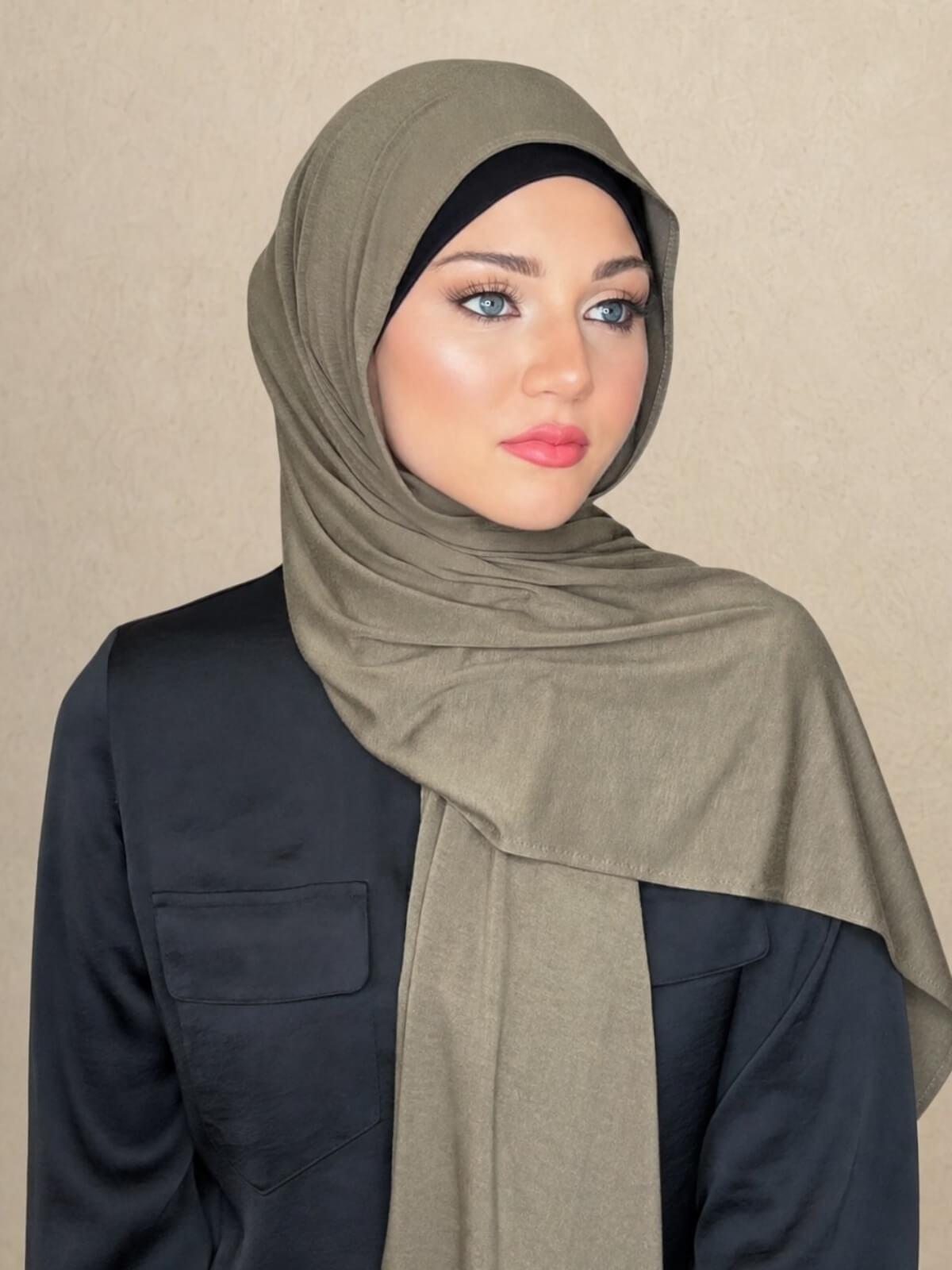 Classic Jersey Hijab-Dark Sage
