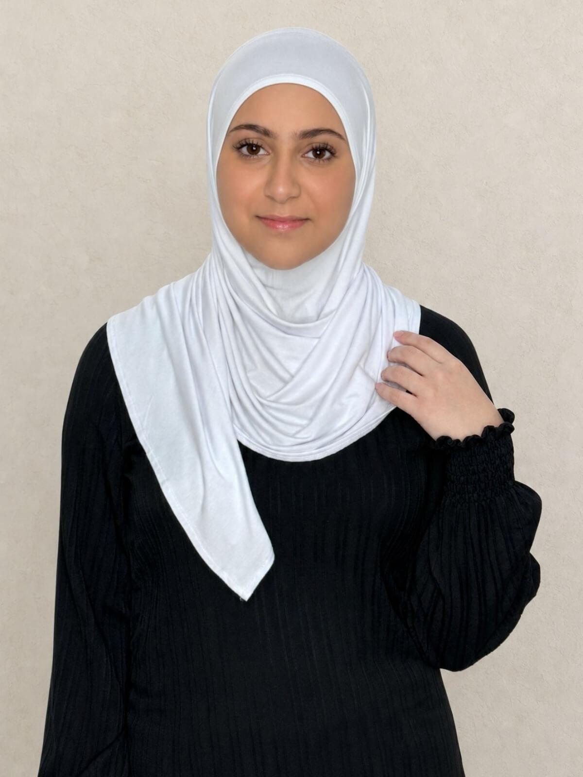 Modish Girl Pre-Sewn Jersey Hijab-White