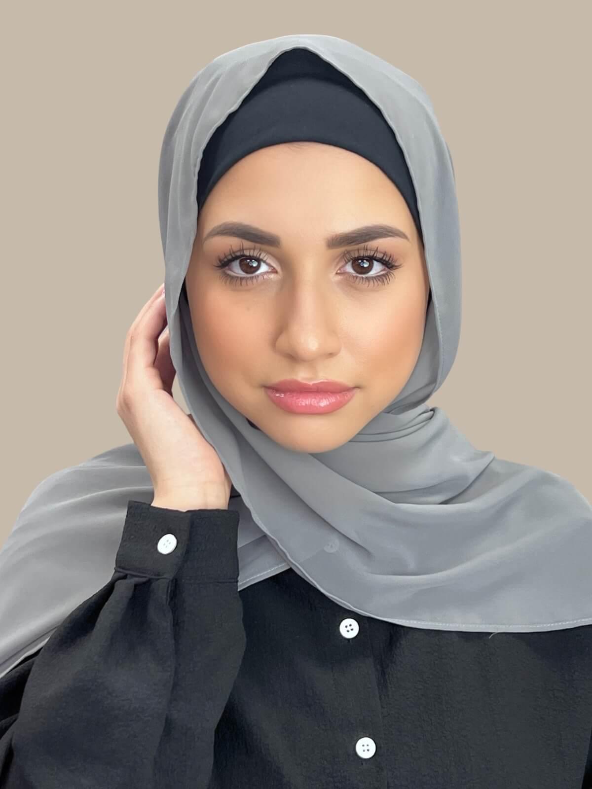 Luxury Chiffon Hijab-Frost Grey