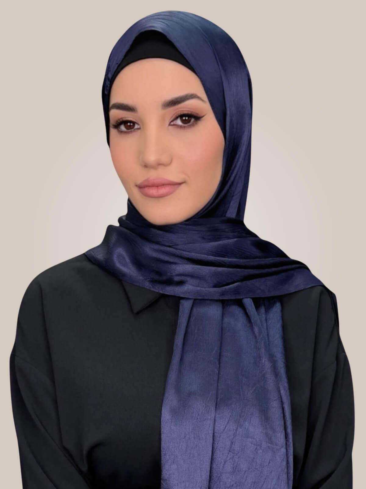 Classic Satin Hijab-Navy