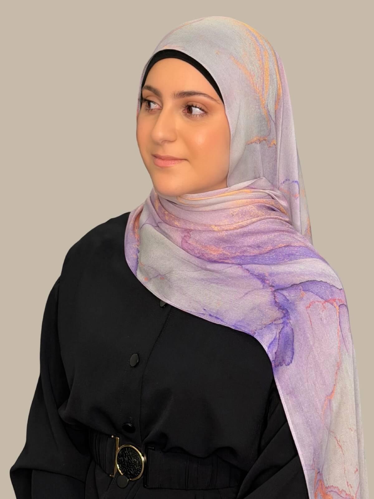 Modish Girl Print Modal Hijab-Lavanta Bay