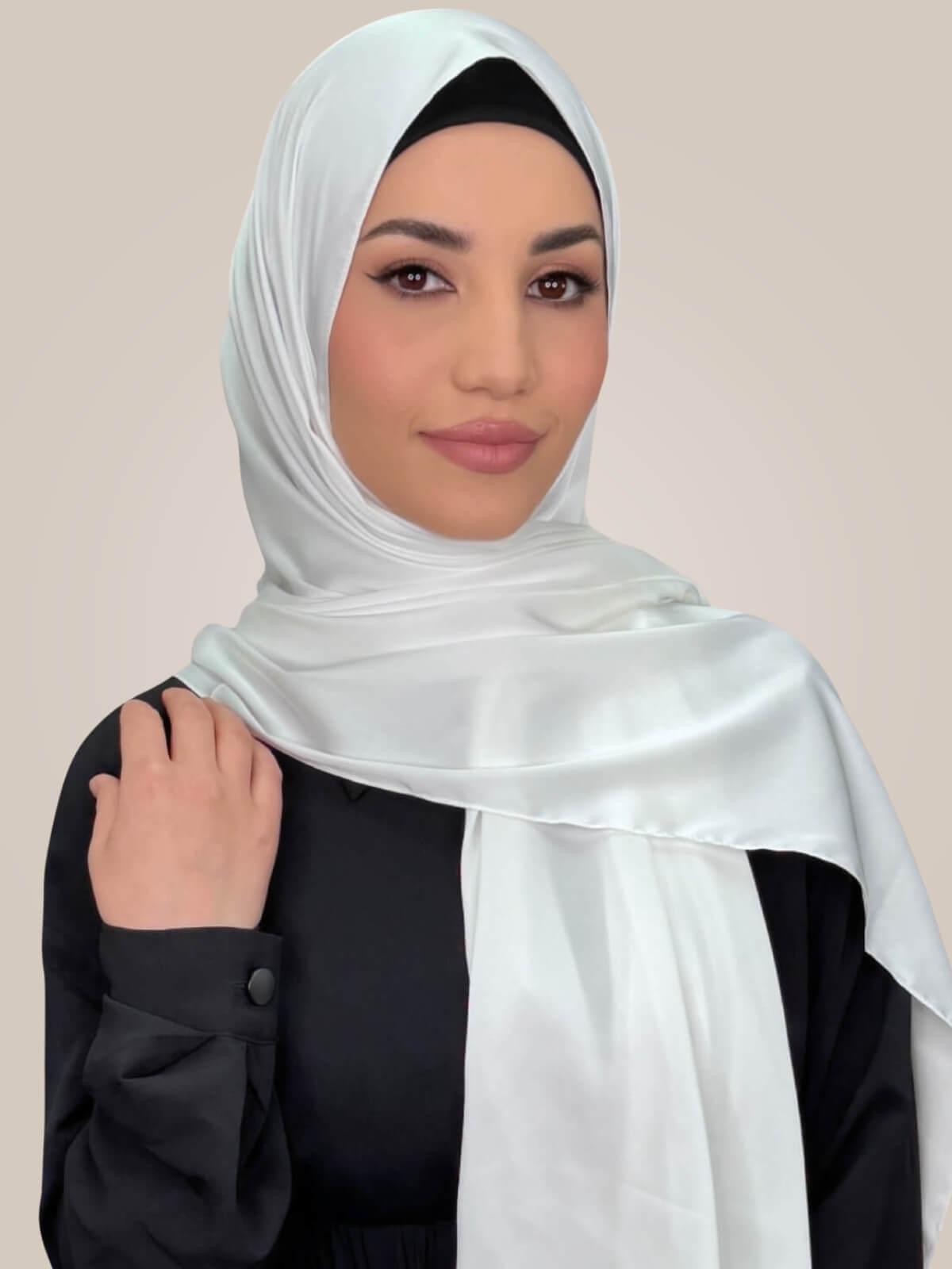 Premium Satin Hijab-Snow