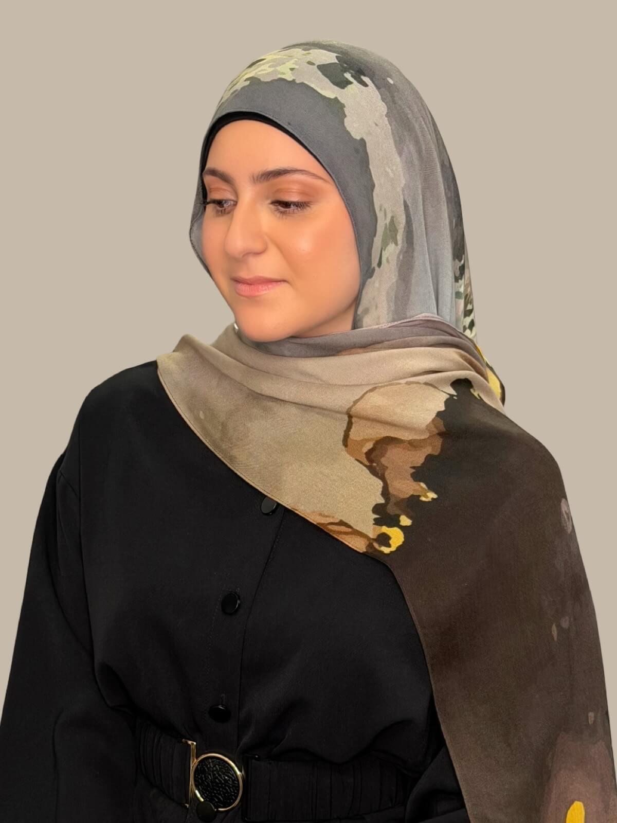 Modish Girl Print Modal Hijab-Beirut Bronze