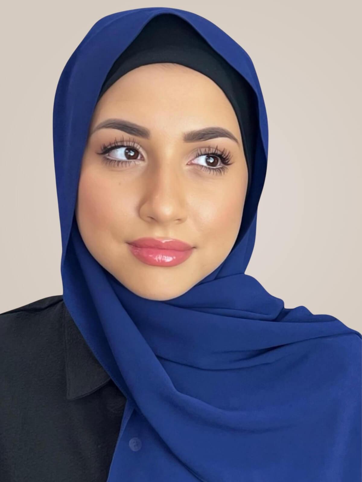 Classic Chiffon Hijab-Electric Blue
