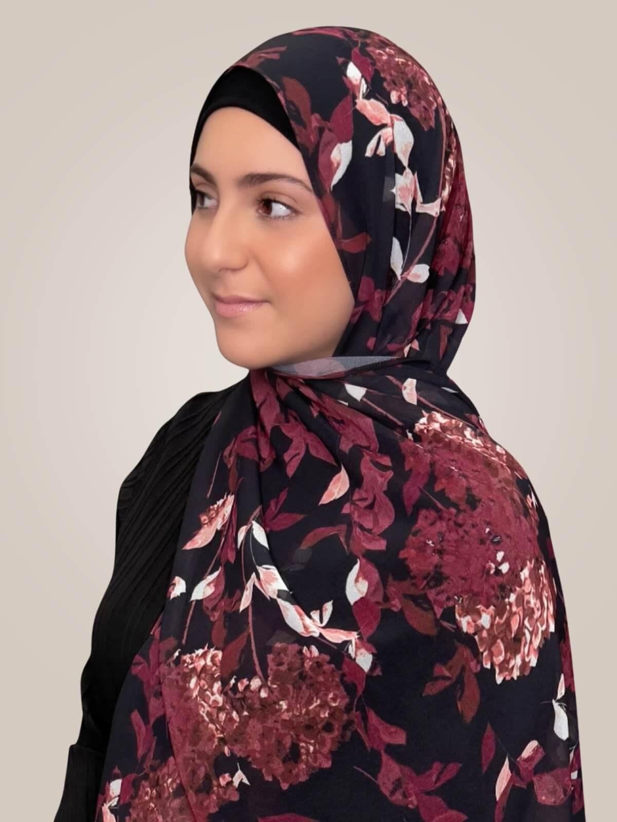Modish Girl Printed Chiffon Hijab-Wild Orchid