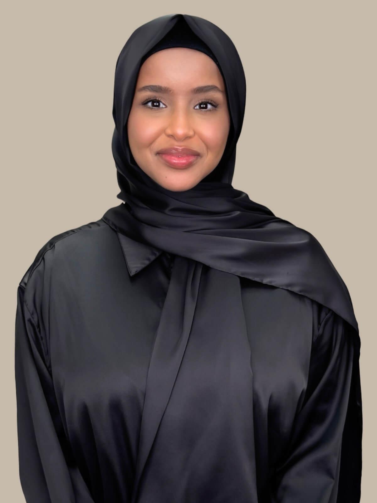 Premium Satin Hijab-Coal