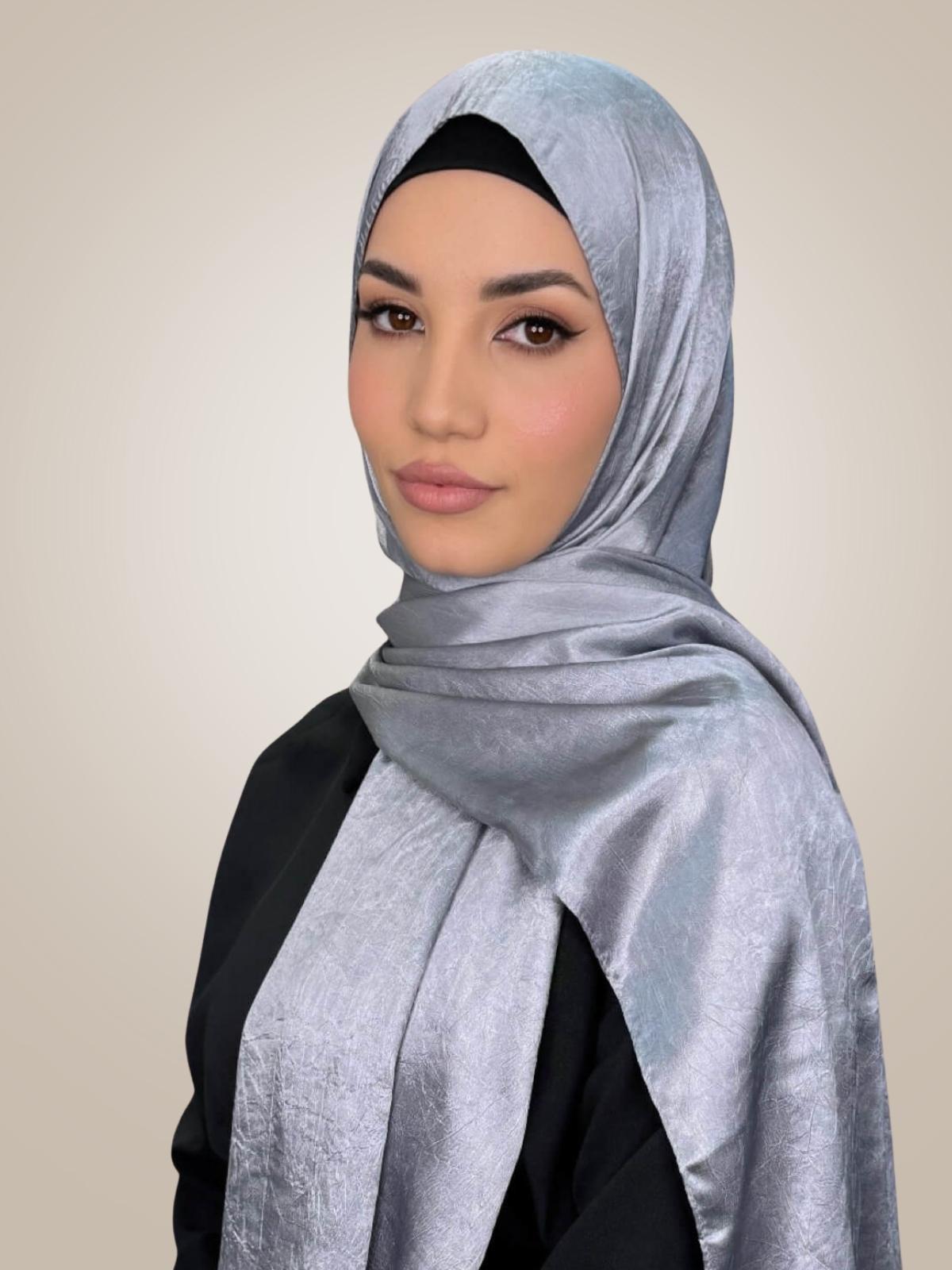 Classic Satin Hijab-Slate Dove Grey