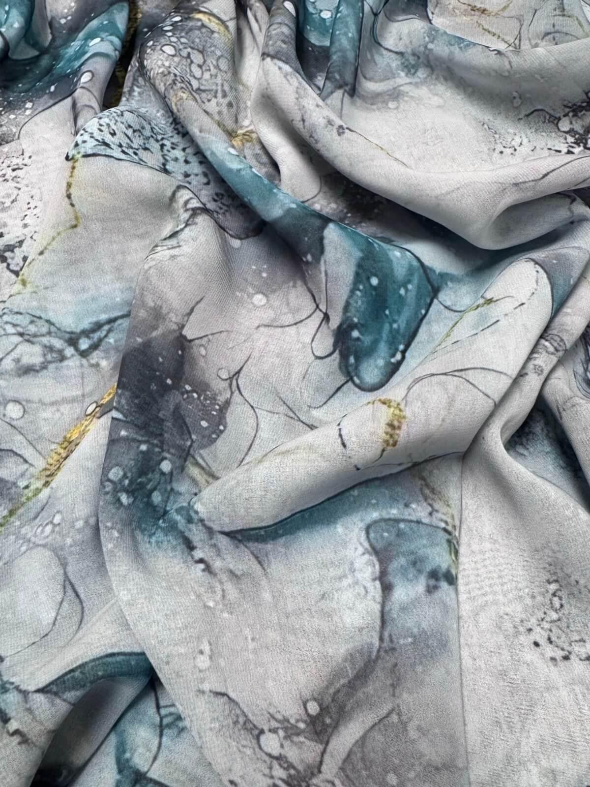 Modish Girl Printed Chiffon Hijab- Mystic Marble
