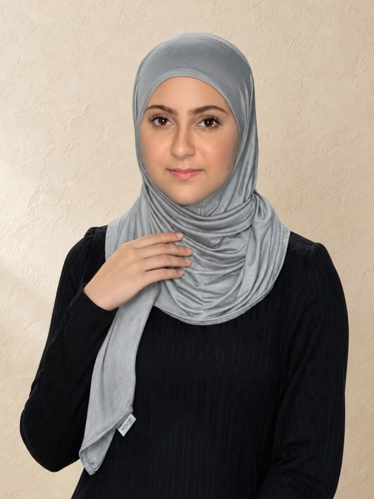 Modish Girl Pre-Sewn Jersey Hijab-Chic Grey