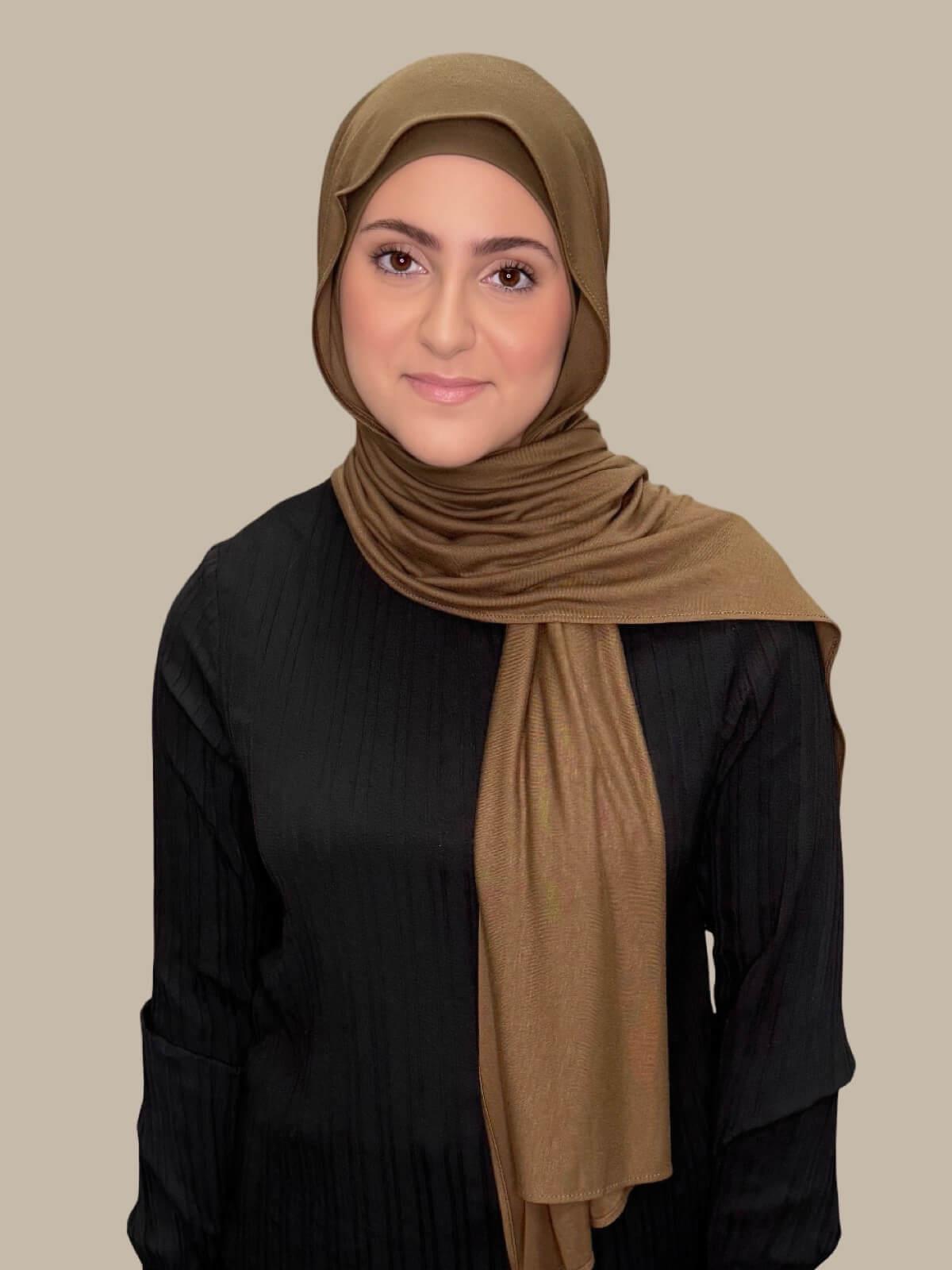 Modish Girl Premium Jersey Hijab-Bark