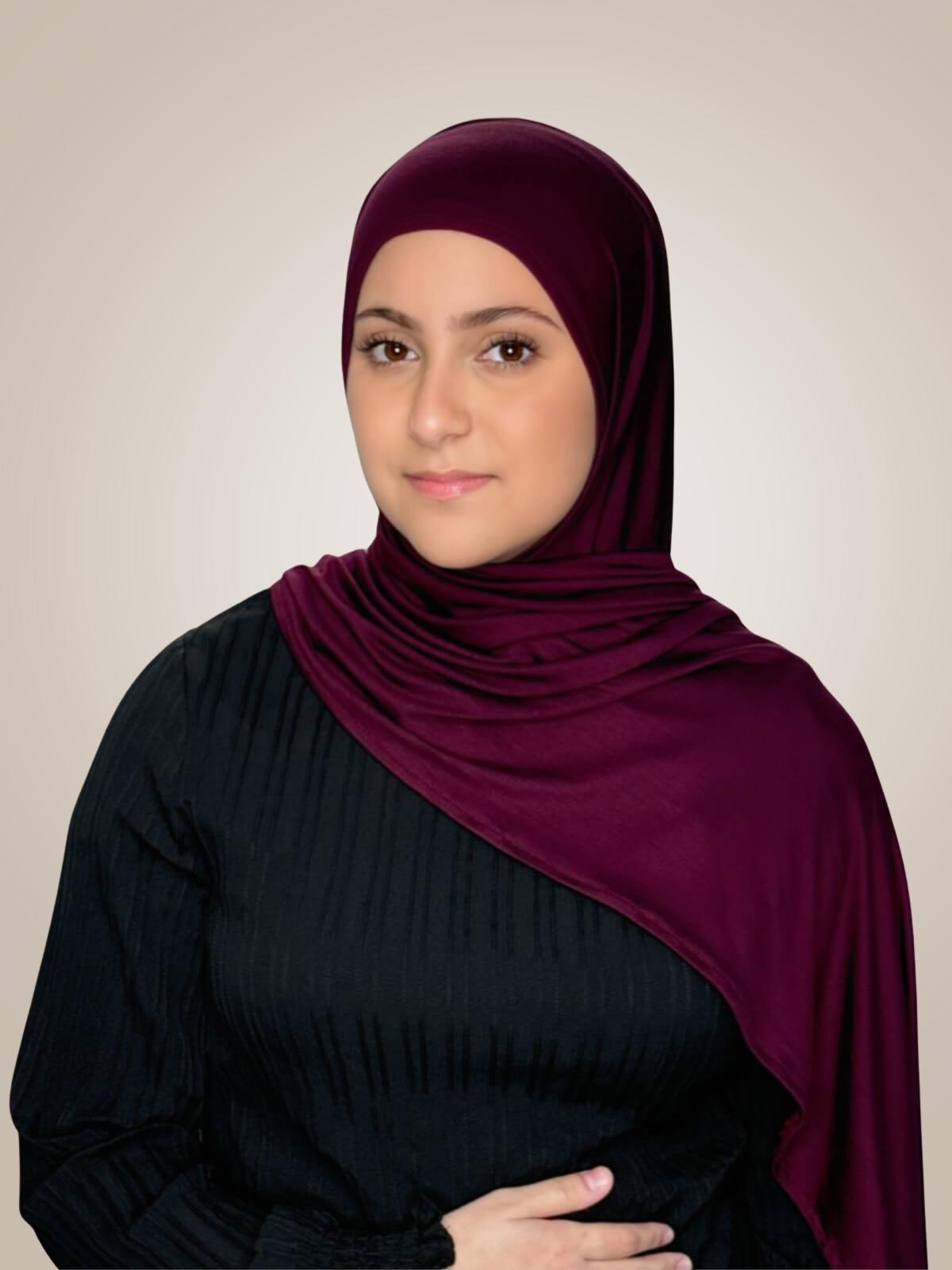 Modish Girl Pre-Sewn Jersey Hijab-Wine