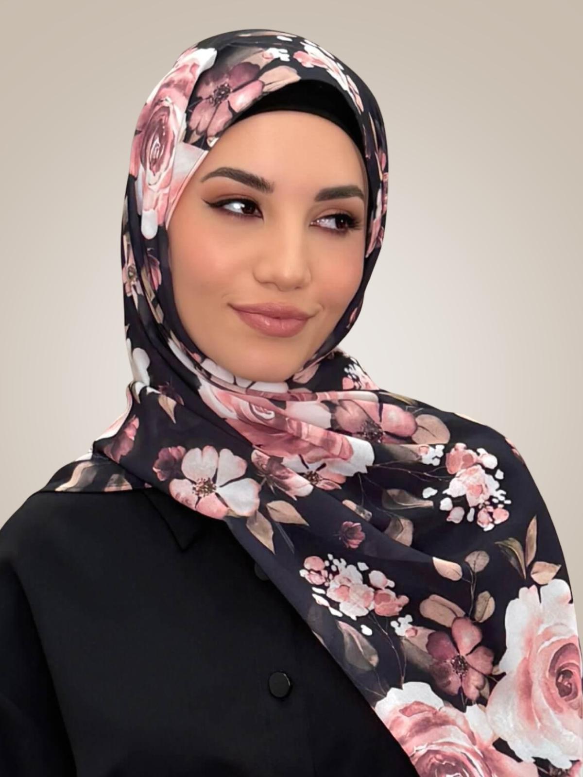 Printed Chiffon Hijab-Breathless Blossom