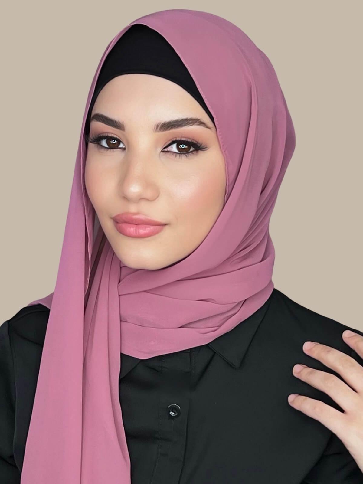 Luxury Chiffon Hijab-Pale Rose