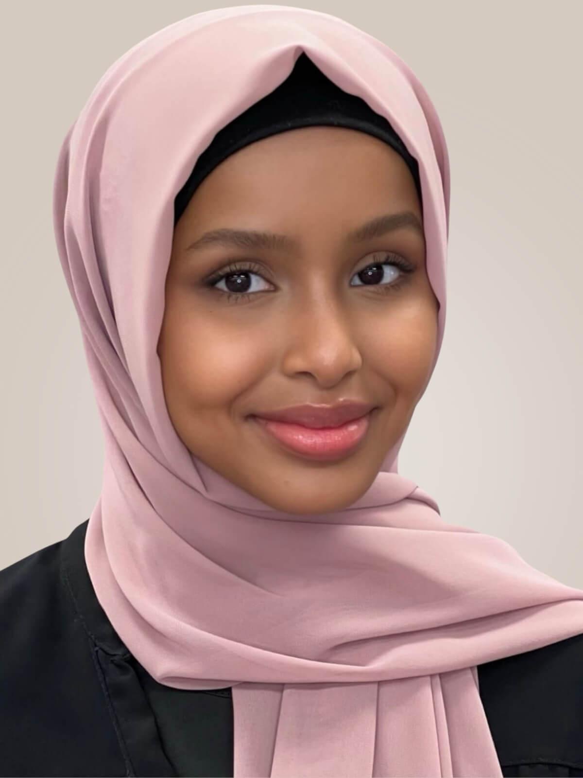 Luxury Chiffon Hijab-Dusty Rose