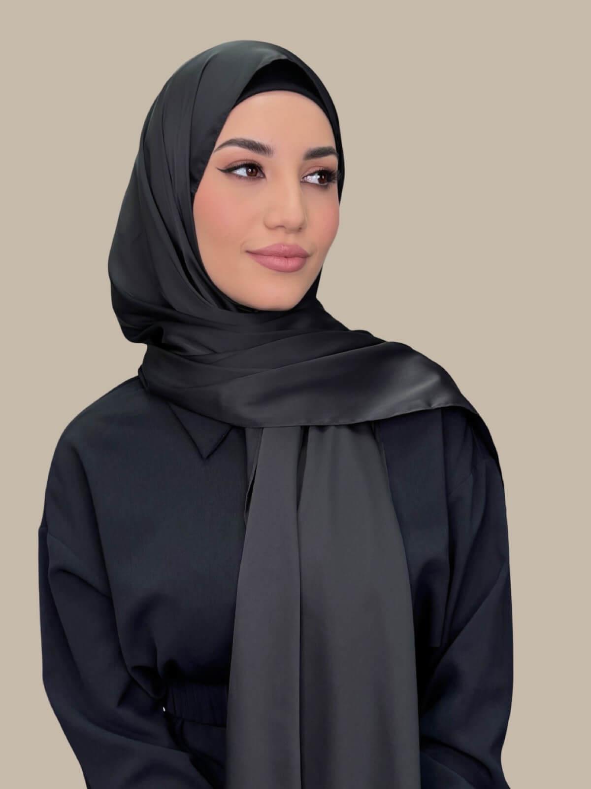 Premium Satin Hijab-Coal