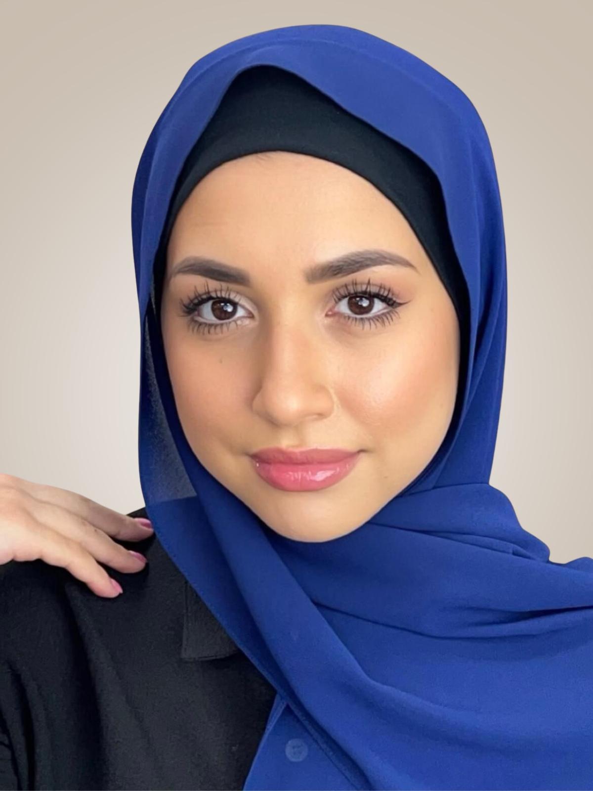 Classic Chiffon Hijab-Electric Blue