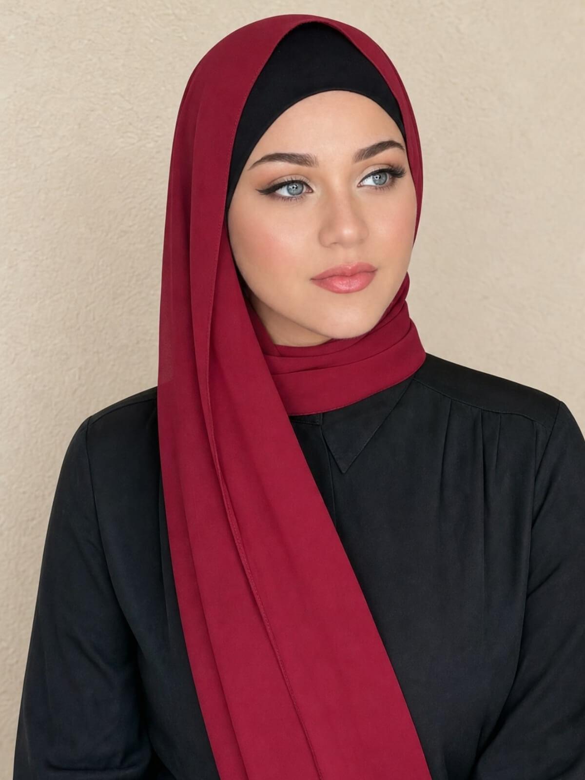 Classic Chiffon Hijab-Wine