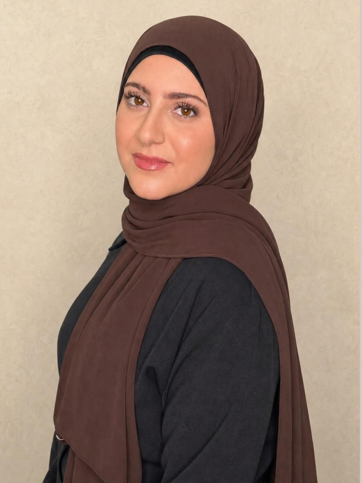 Modish Girl Luxury Chiffon Hijab-Coffee Brown