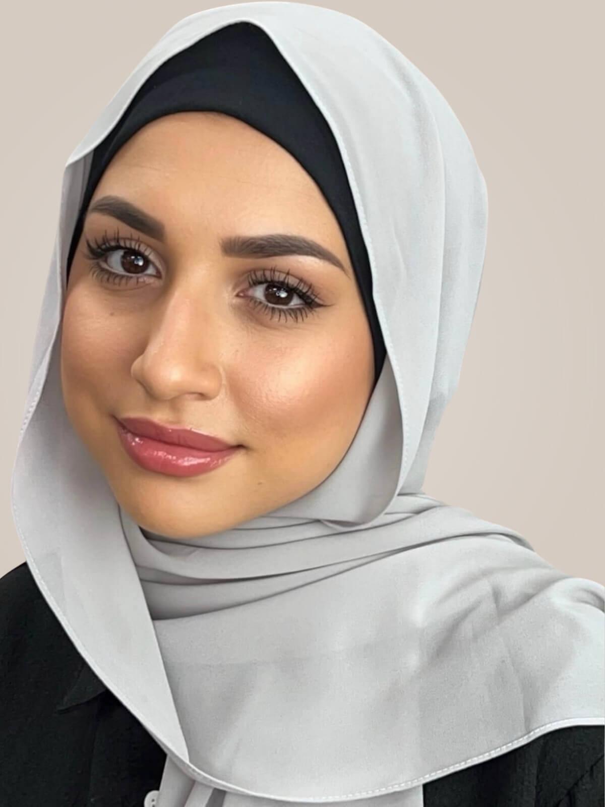 Classic Chiffon Hijab-Pearl Grey