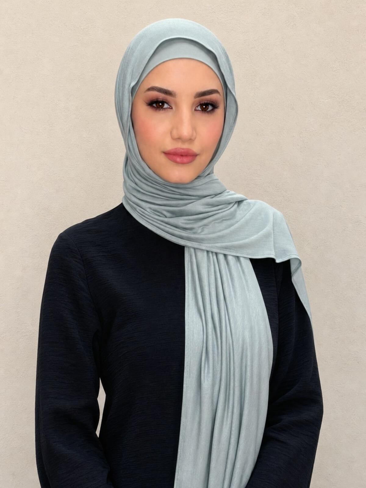 Premium Jersey Hijab-Stone Green