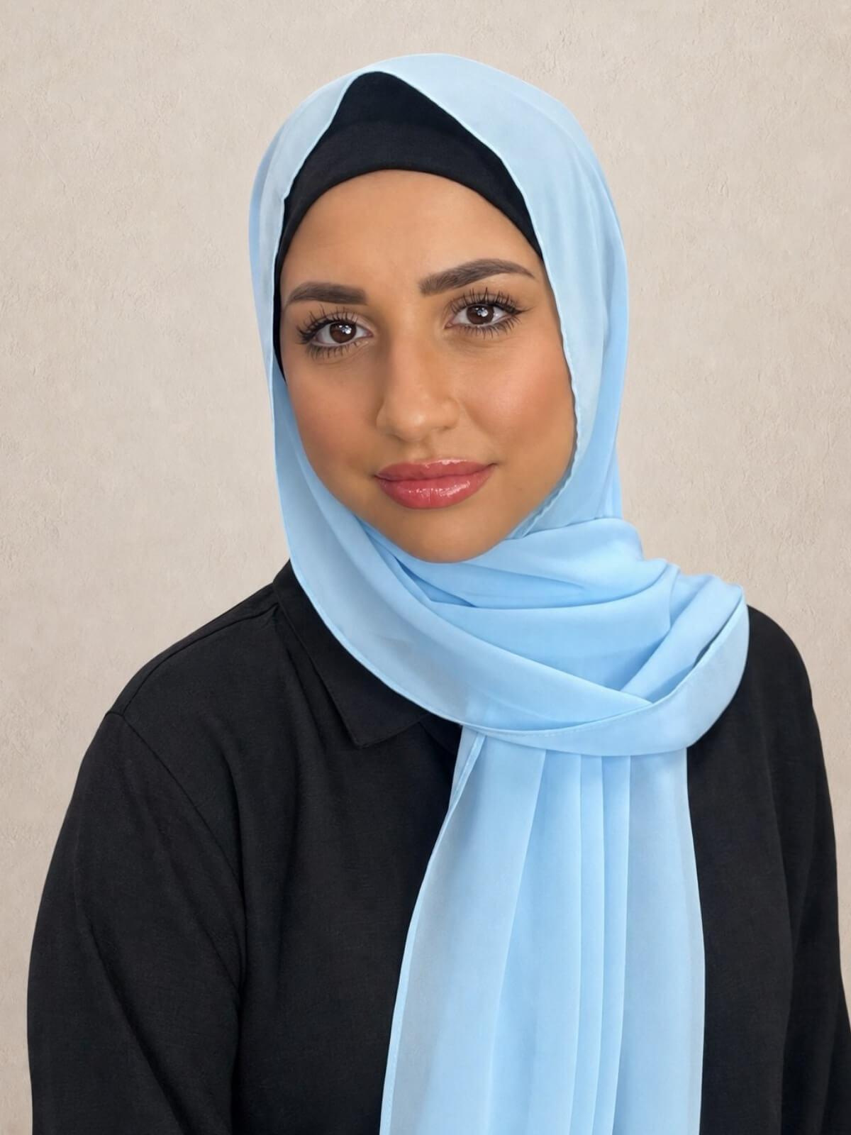 Luxury Chiffon Hijab-Baby Blue