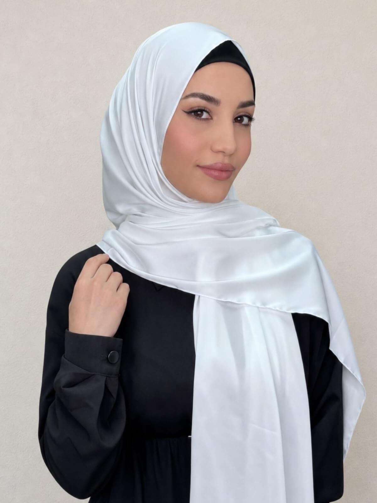 Premium Satin Hijab-Snow