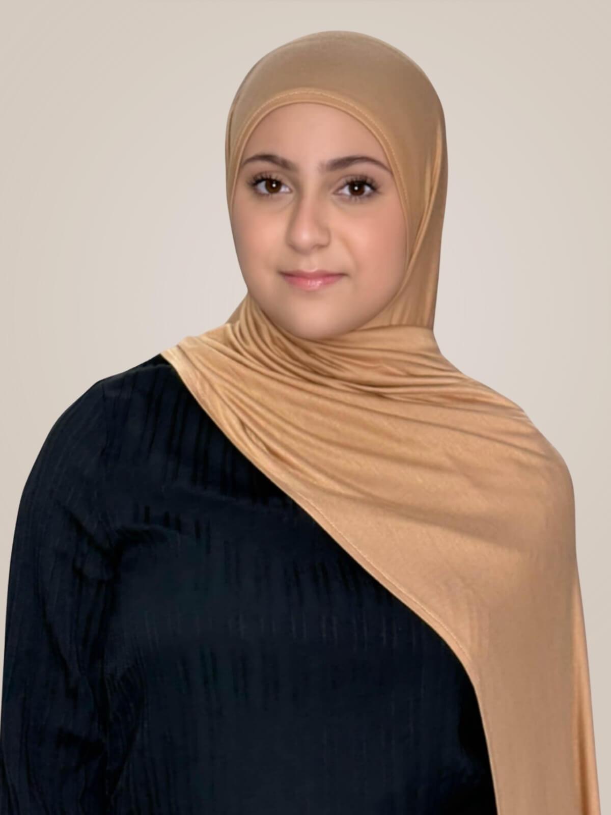 Modish Girl Pre-Sewn Jersey Hijab-Honey
