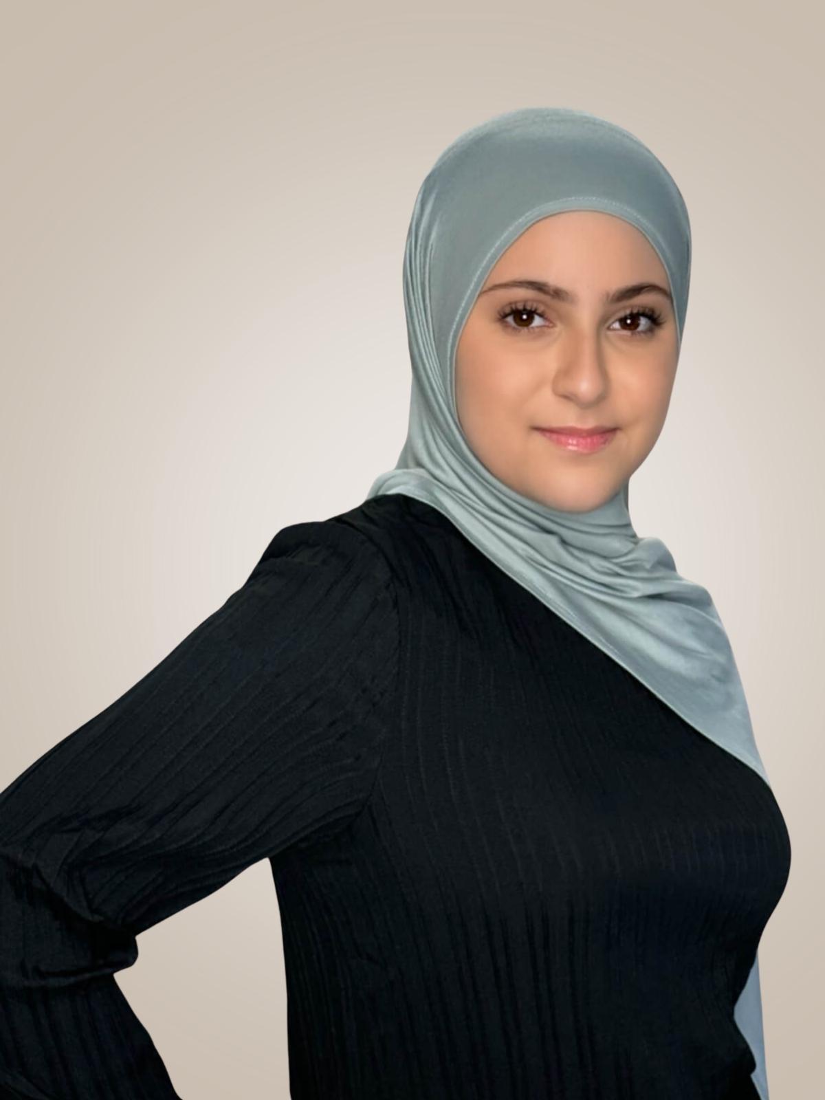 Modish Girl Pre-Sewn Jersey Hijab-Stone Green