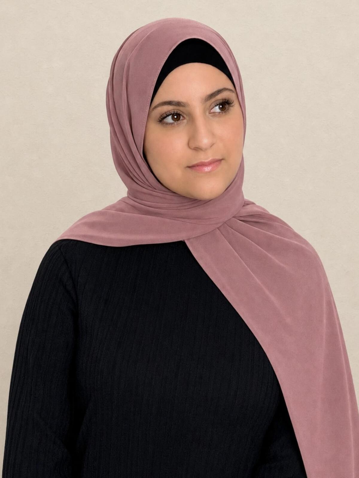 Modish Girl Luxury Chiffon Hijab-Rosey Brown