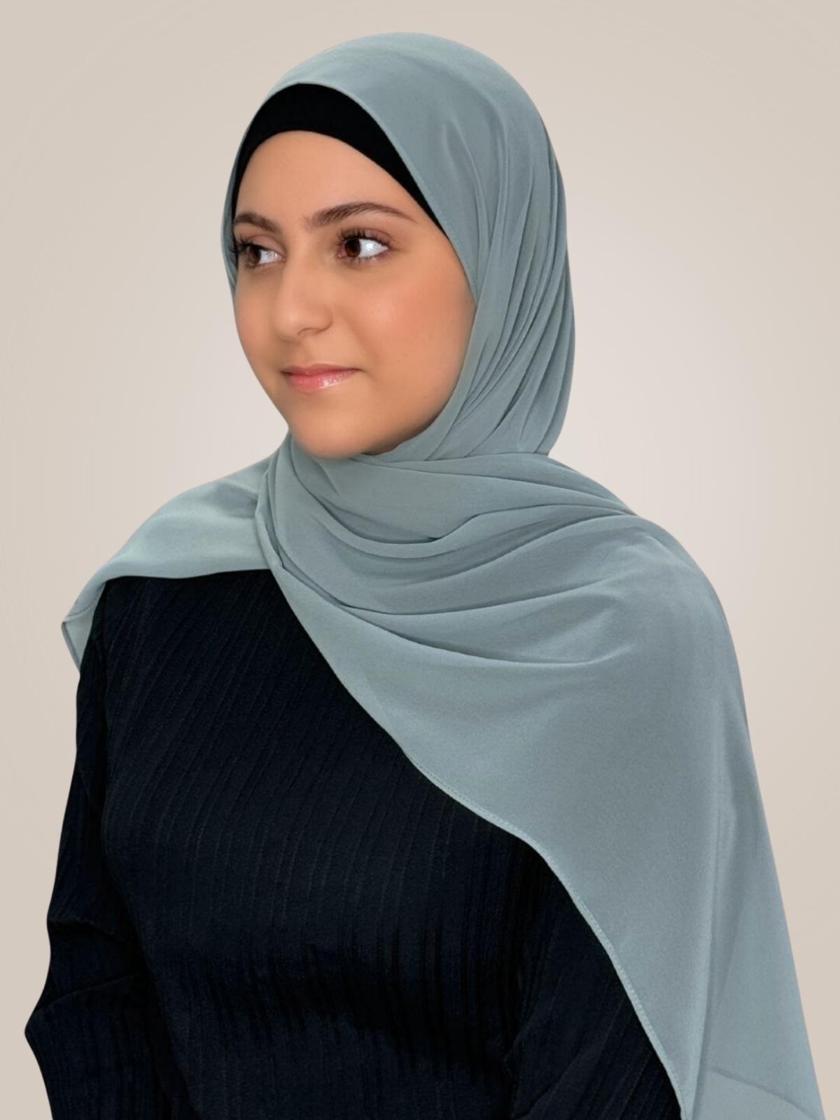 Modish Girl Luxury Chiffon Hijab-Stone Green
