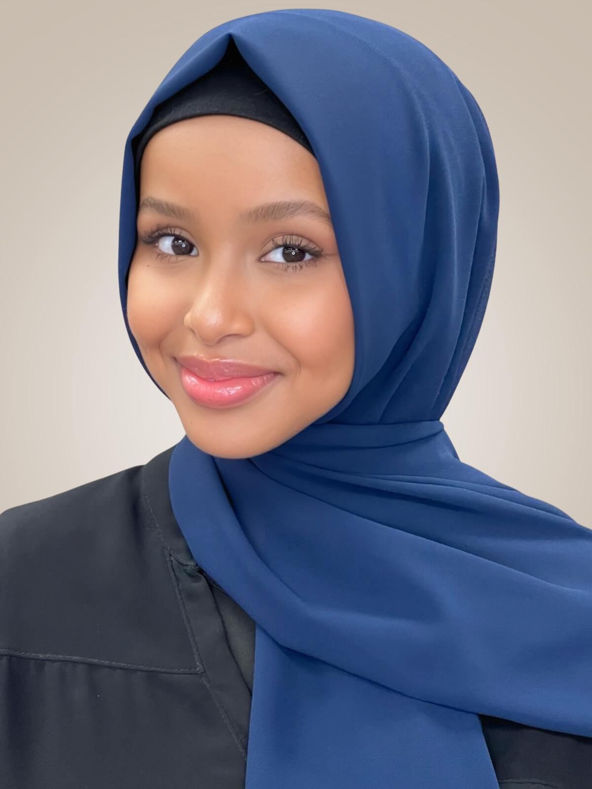 Classic Chiffon Hijab-Navy