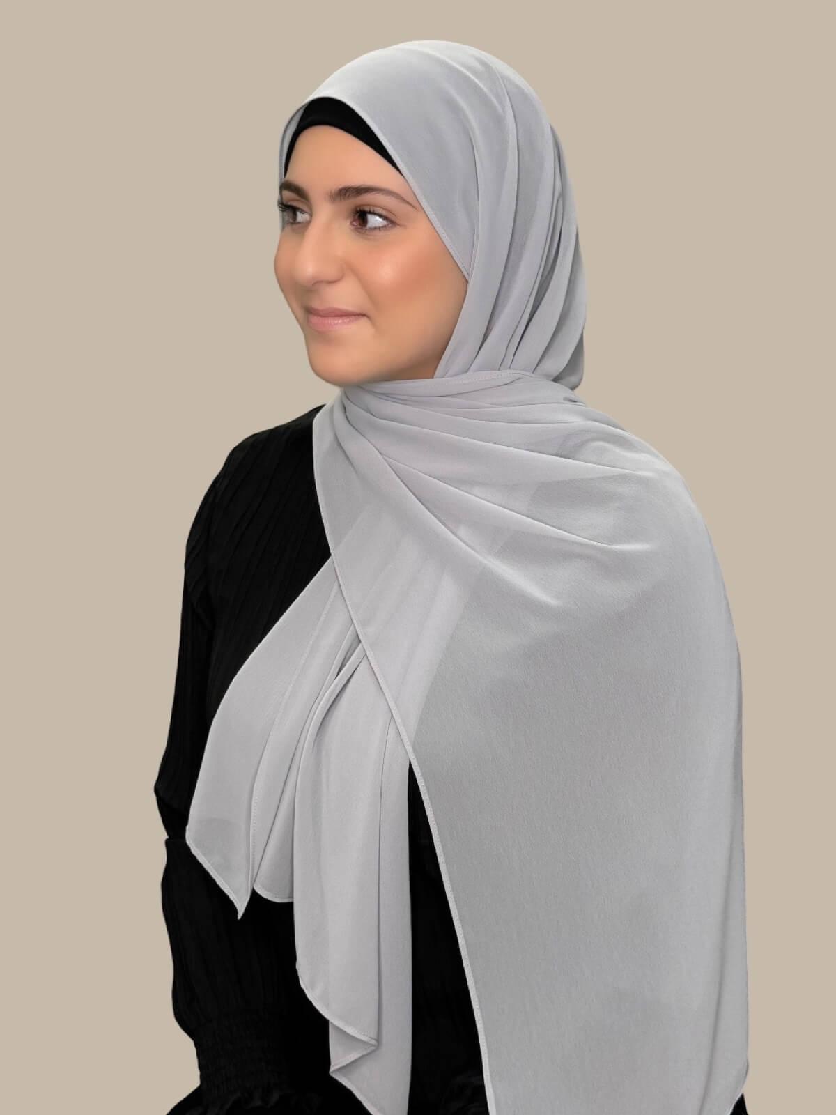 Modish Girl Luxury Chiffon Hijab-Chic Grey