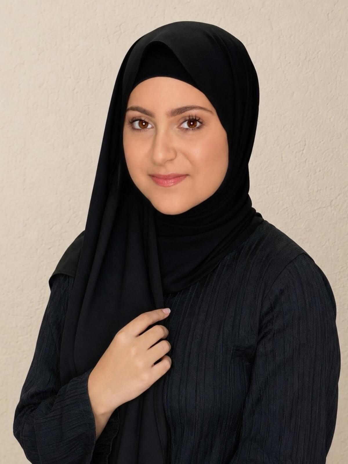 Modish Girl Matching Chiffon Hijab Set-Black