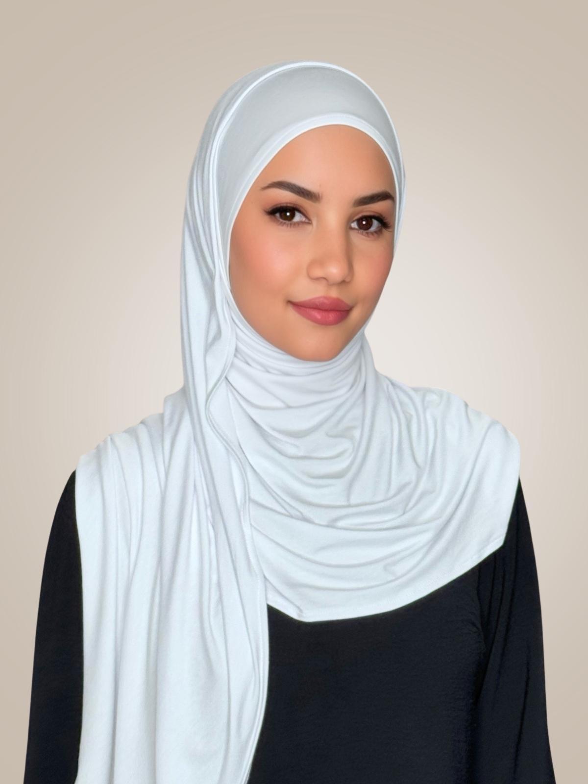 Pre-Sewn Jersey Hijab-White