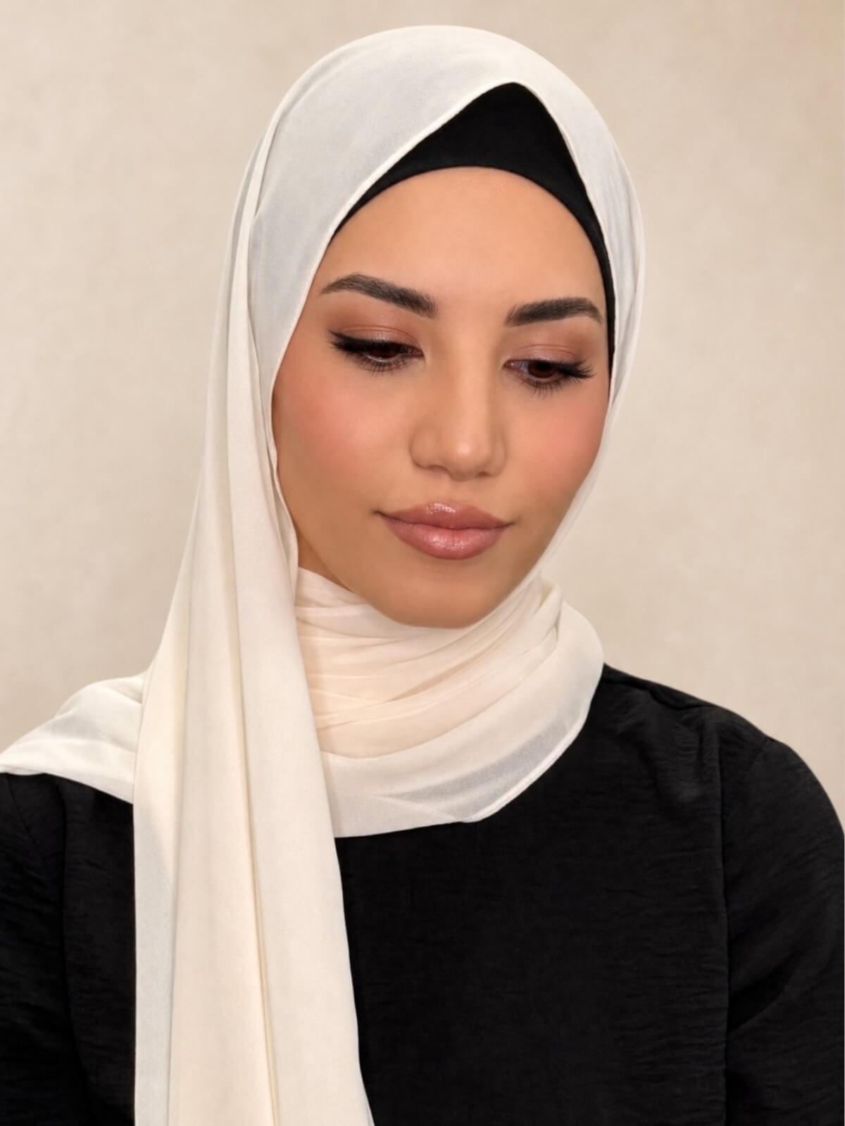 Luxury Chiffon Hijab-Buttermilk