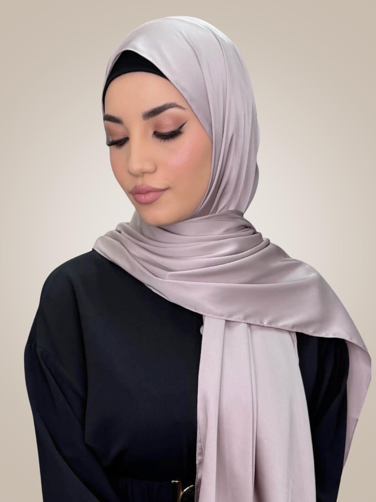 Premium Satin Hijab-Muted Mink