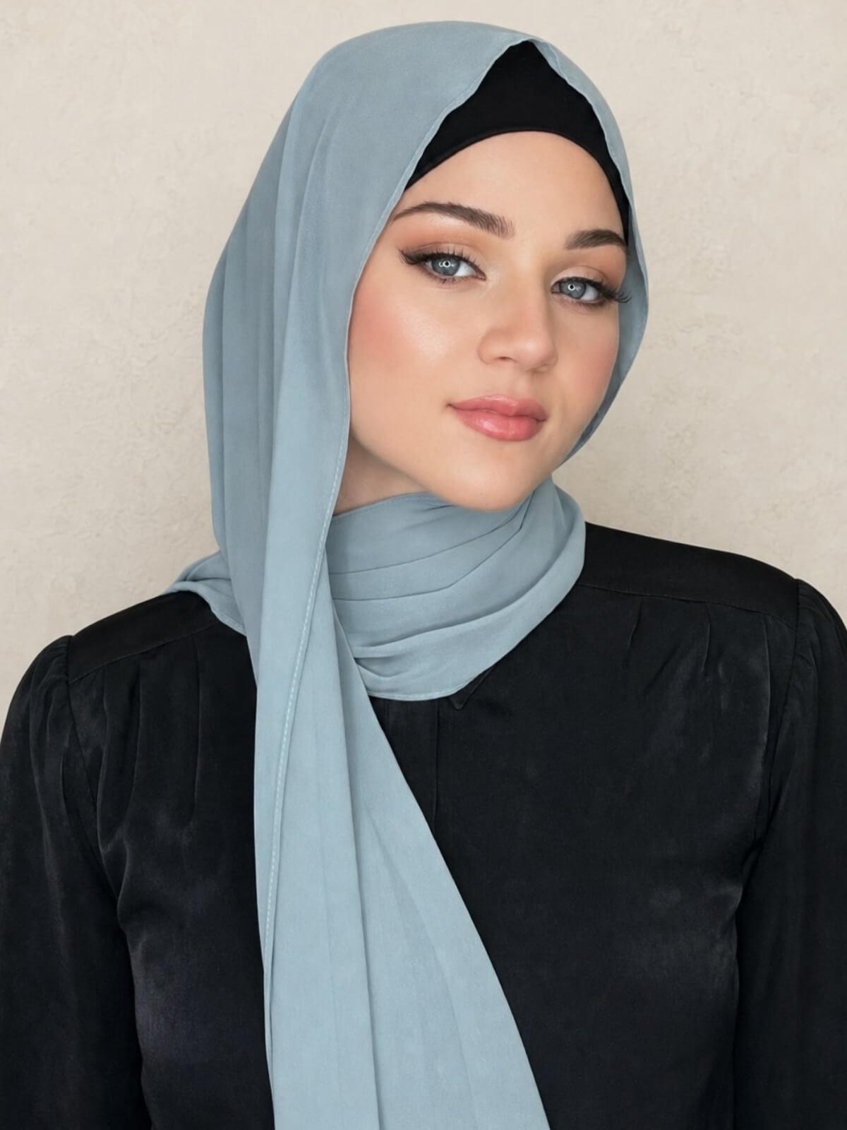 Luxury Chiffon Hijab-Stone Green