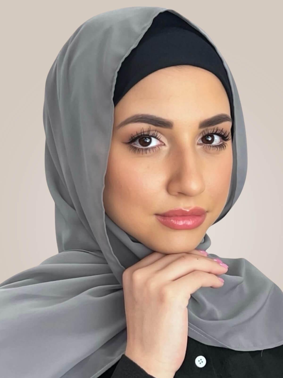 Luxury Chiffon Hijab-Frost Grey