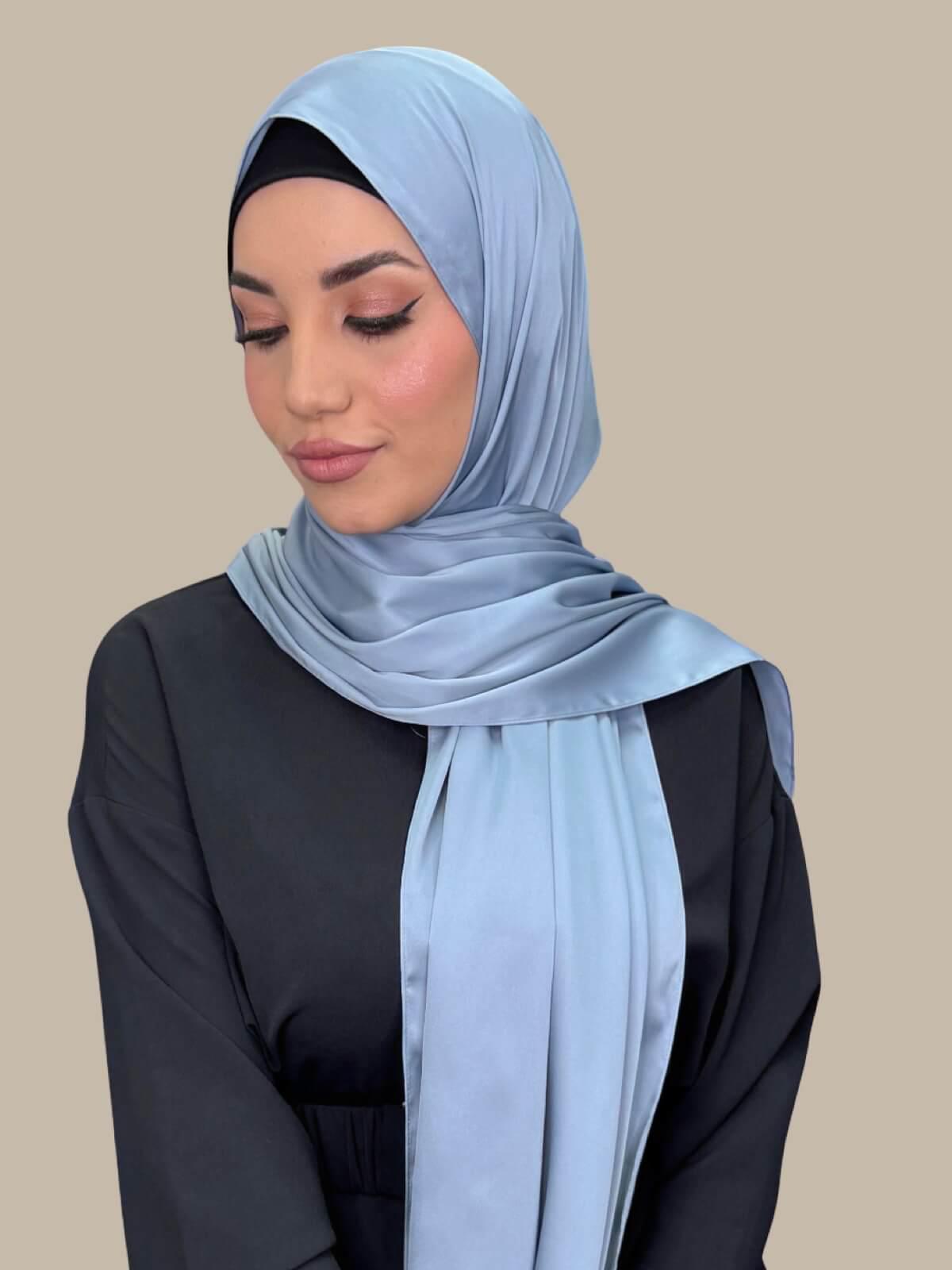 Premium Satin Hijab-Denim Dust