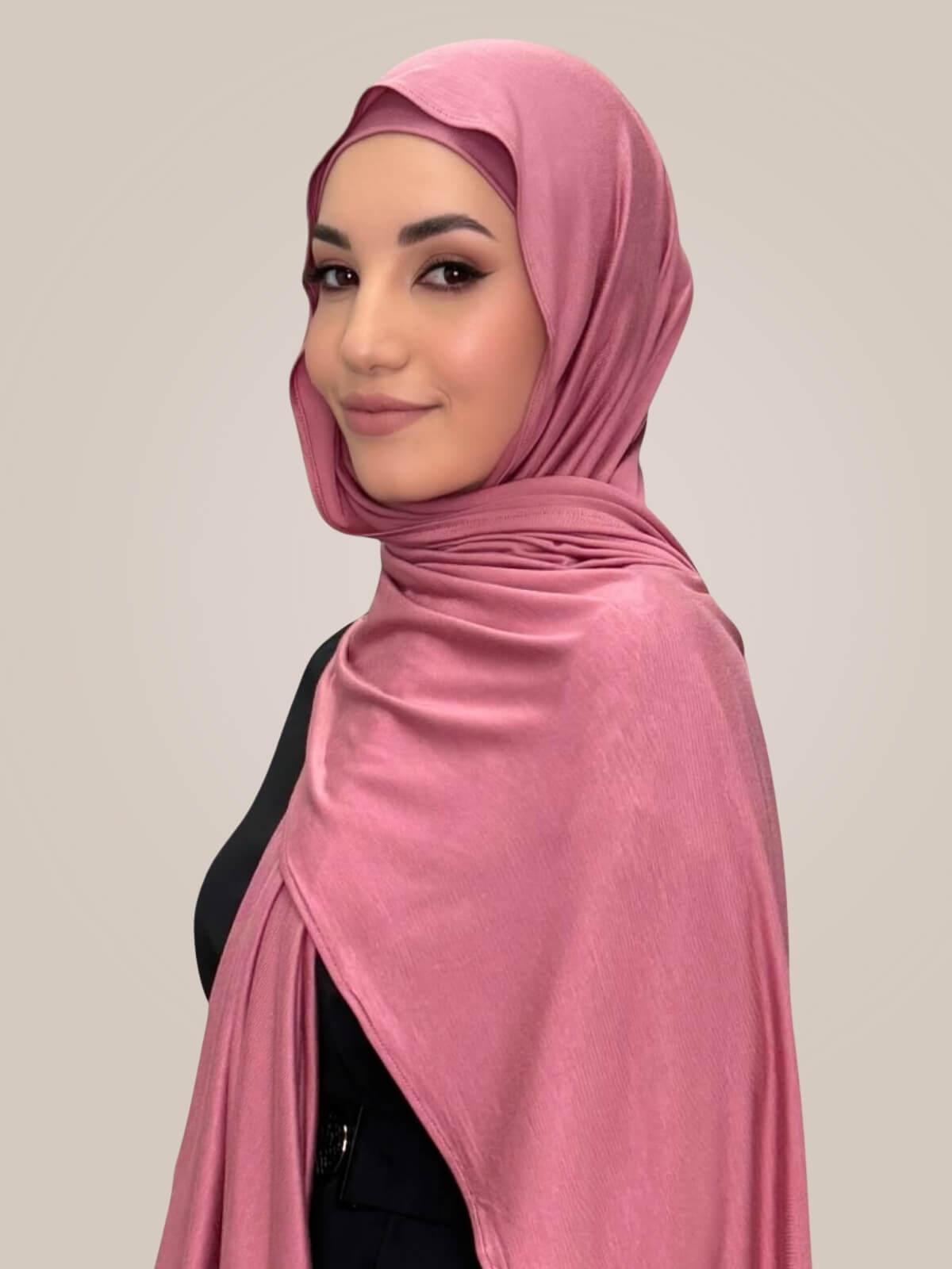 Premium Jersey Hijab-Pale Rose