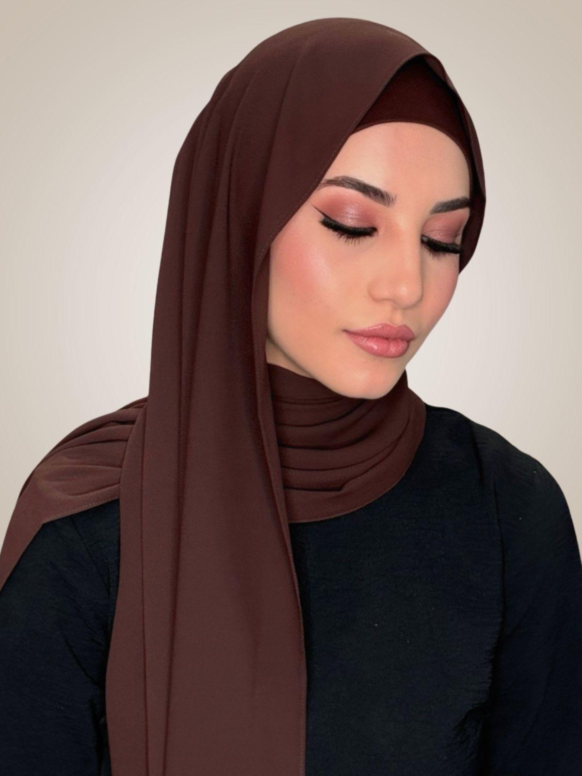 Matching Chiffon Hijab Set-Umber