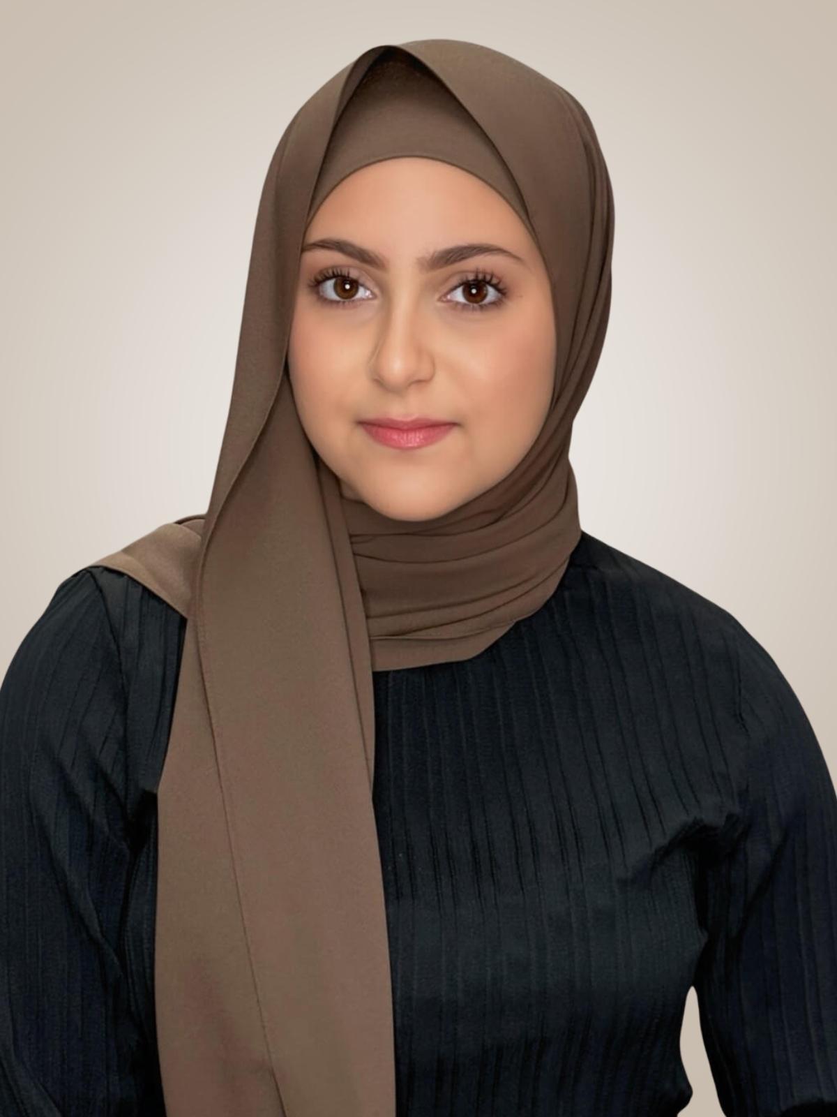 Modish Girl Matching Chiffon Hijab Set-Swiss Brown