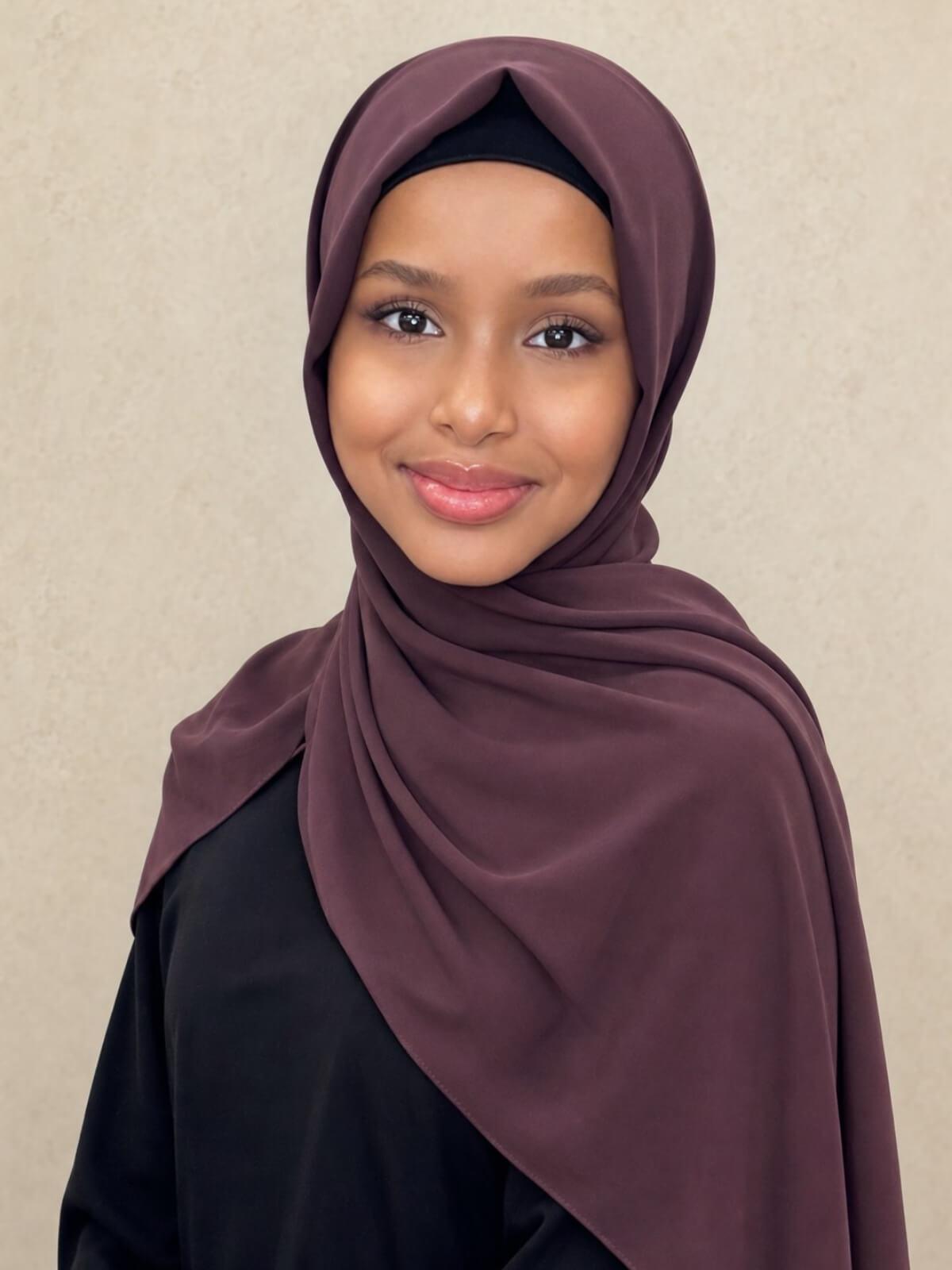 Classic Chiffon Hijab-Raisin