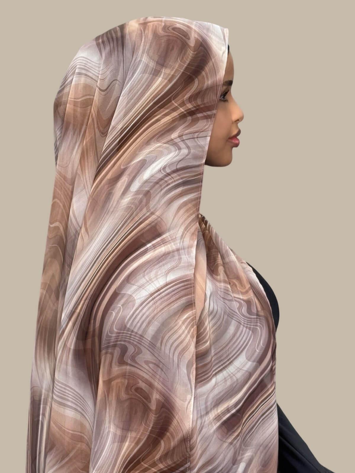 Printed Chiffon Hijab-Savanna Stripes